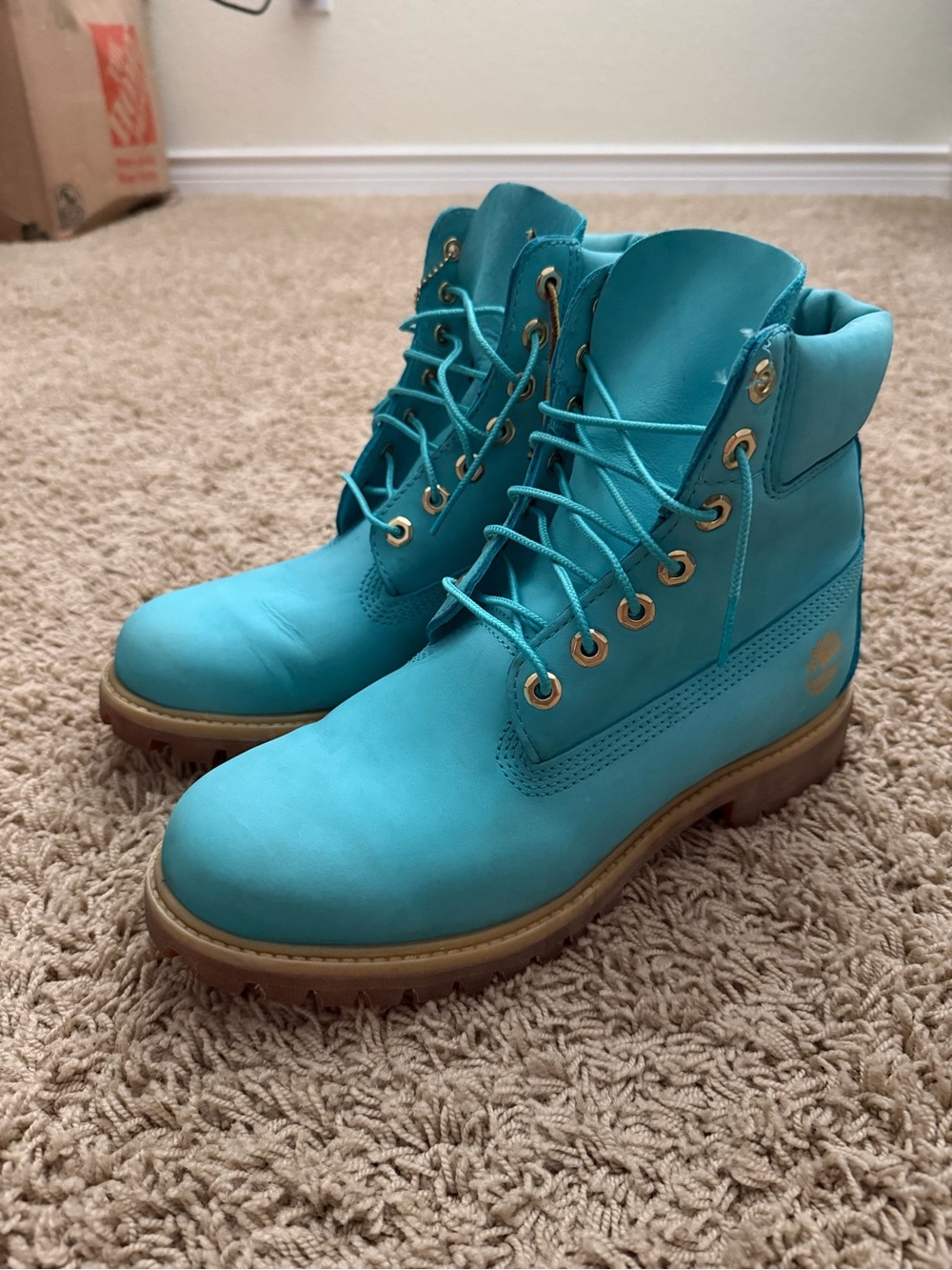 Wale x Villa x 6 Inch Timberland Boot 'The Gift Box' Turquoise US Mens Size 8 - Picture 4 of 9
